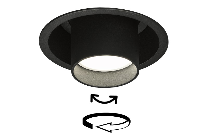 EMPOTRADO GU-10 TUBO ORIENTABLE NEGRO-