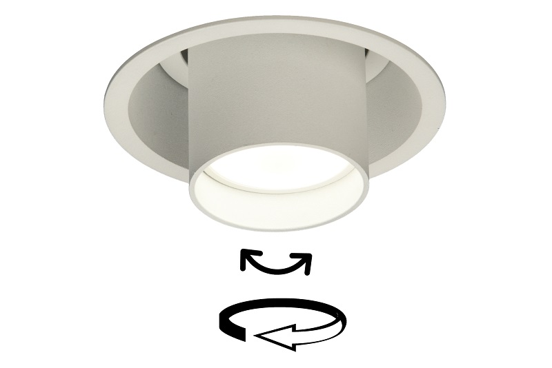 EMPOTRADO GU-10 TUBO ORIENTABLE BLANCO-
