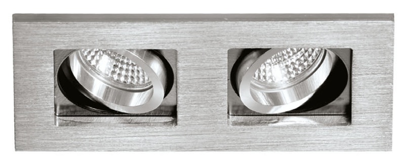 EMPOTRADO GU-10 ALUMINIO DOBLE-