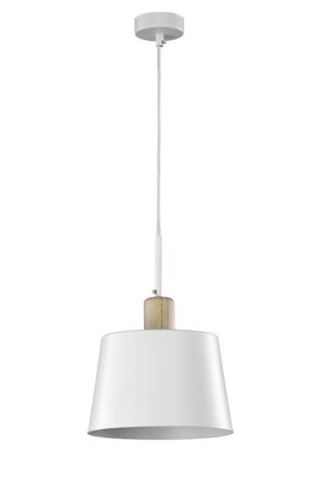 COLGANTE PLANCHA E-27 BLANCO MADERA-