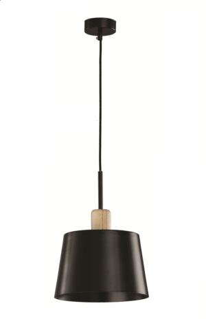 COLGANTE PLANCHA E-27 NEGRO MADERA-
