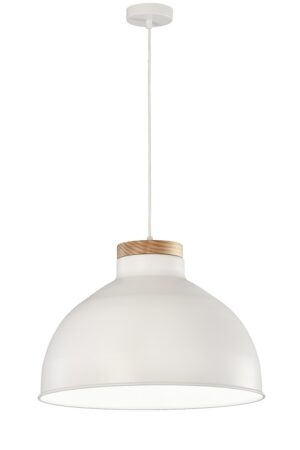 COLGANTE PLANCHA E-27 50CM BLANCO MADERA-