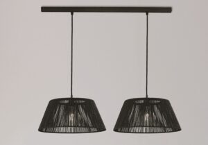 COLGANTE CUERDA E-27 DOBLE NEGRO-