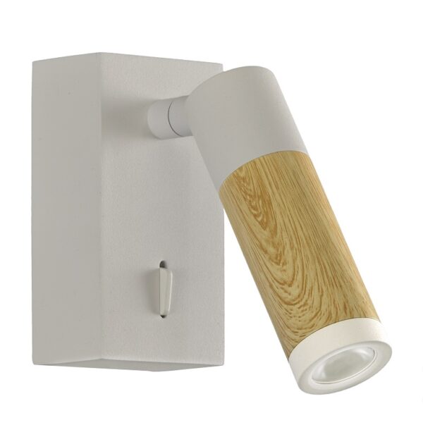 APLIQUE LECTOR 3W. G-9 BLANCO MADERA CLARA-