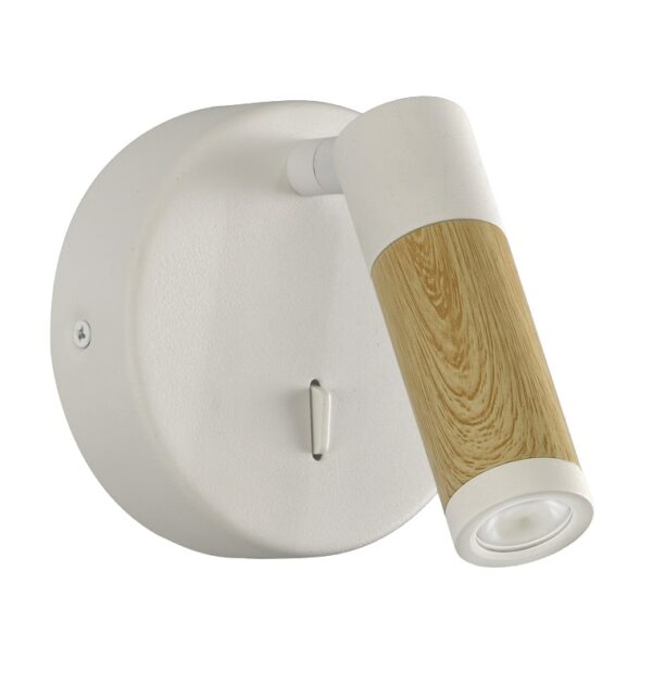 APLIQUE LECTOR 3W. G-9 BLANCO MADERA CLARA-