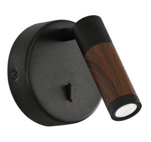 APLIQUE LECTOR 3W. G-9 NEGRO MADERA OSCURA-