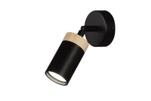 FOCO SUPERFICIE 1 LUZ GU-10 TUBO MADERA-