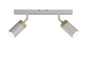 REGLETA FOCO 2 LUCES GU-10 TUBO MADERA-