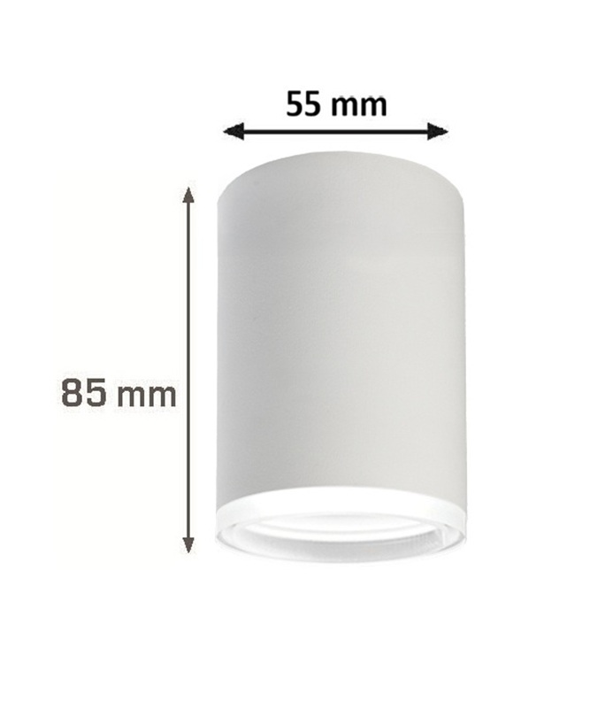 CILINDRO SUPERFICIE GU-10 BLANCO DIFUSOR-