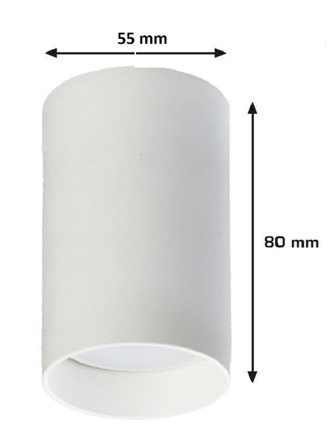 CILINDRO SUPERFICIE GU-10 BLANCO 80mm-
