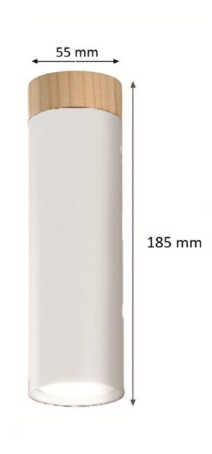 CILINDRO SUPERFICIE GU-10 BLANCO MADERA-
