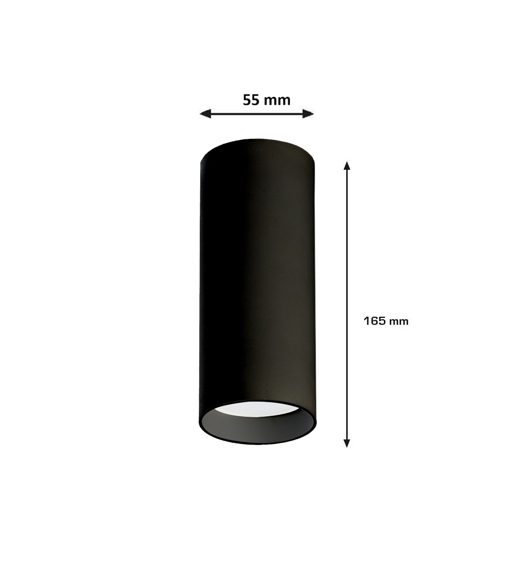 CILINDRO SUPERFICIE GU-10 NEGRO-