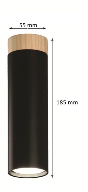 CILINDRO SUPERFICIE GU-10 NEGRO MADERA-