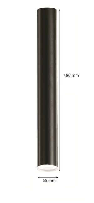 CILINDRO SUPERFICIE GU-10 NEGRO DIFUSOR-