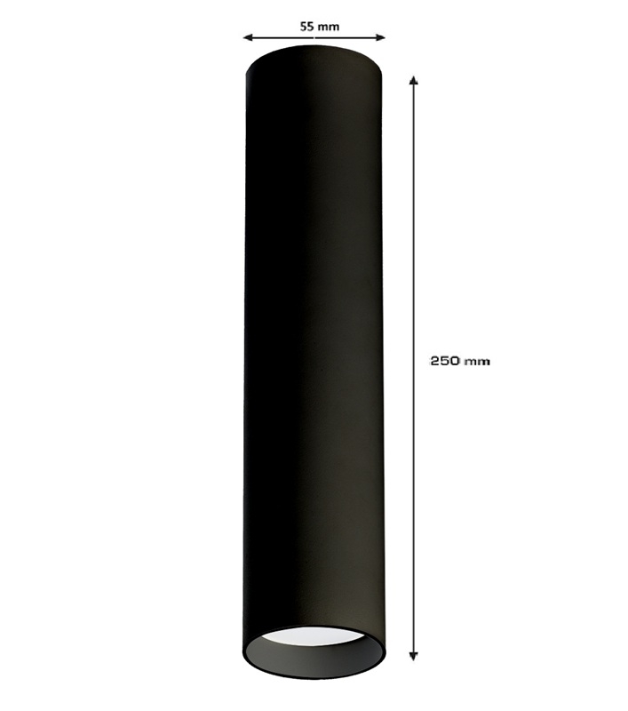 CILINDRO SUPERFICIE GU-10 NEGRO-