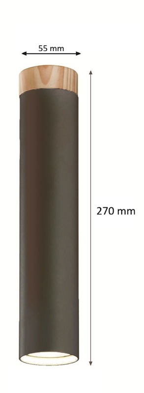 CILINDRO SUPERFICIE GU-10 NEGRO MADERA-