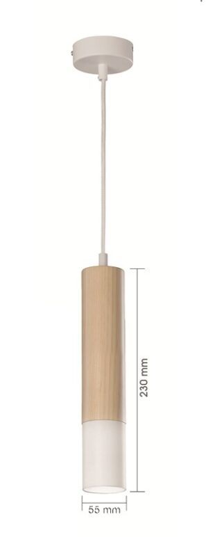 COLGANTE CILINDRO GU-10 MADERA BLANCO-