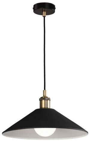 COLGANTE PLANCHA E-27 NEGRO CUERO-