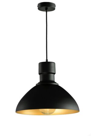 COLGANTE PLANCHA ALUMINIO E-27 NEGRO ORO-