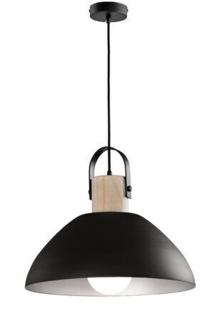 COLGANTE PLANCHA E-27 NEGRO MADERA-