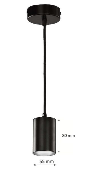 COLGANTE CILINDRO GU-10 NEGRO-