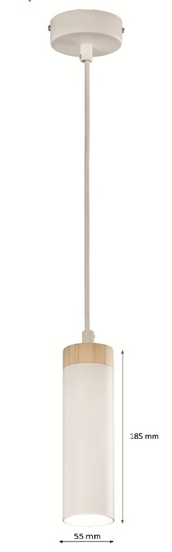COLGANTE CILINDRO GU-10 BLANCO MADERA-