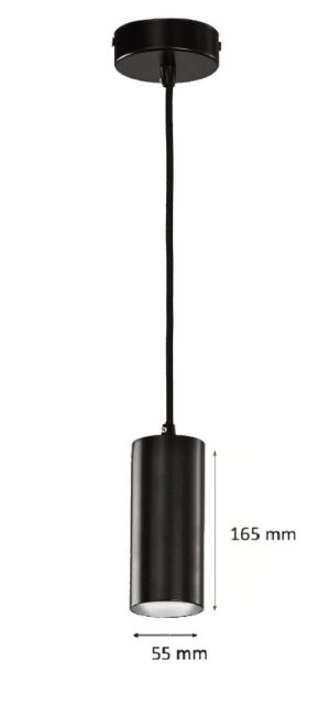 COLGANTE CILINDRO GU-10 NEGRO-