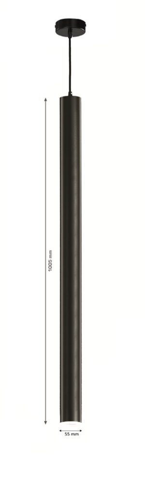 COLGANTE CILINDRO GU-10 DIFUSOR NEGRO-