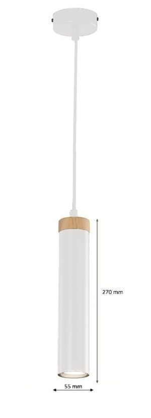 COLGANTE CILINDRO GU-10 BLANCO MADERA-