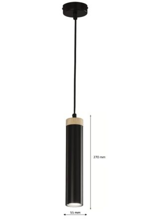 COLGANTE CILINDRO GU-10 NEGRO MADERA-