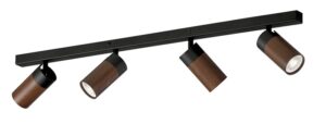REGLETA FOCO 4 LUCES GU-10 NEGRO MADERA OSCURA-