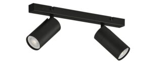 REGLETA FOCO 2 LUCES GU-10 NEGRO-