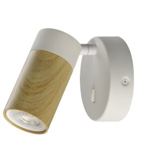 APLIQUE LECTOR GU-10 BLANCO MADERA CLARA-
