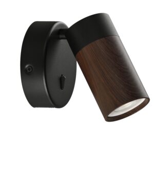 APLIQUE LECTOR GU-10 NEGRO MADERA OSCURA-
