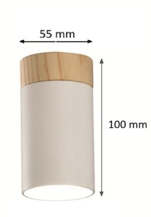 CILINDRO SUPERFICIE GU-10 BLANCO MADERA-