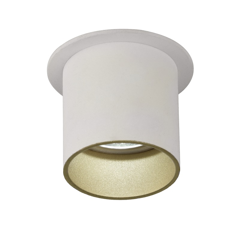 EMPOTRADO ALUMINIO GU-10 TUBO BLANCO ORO-