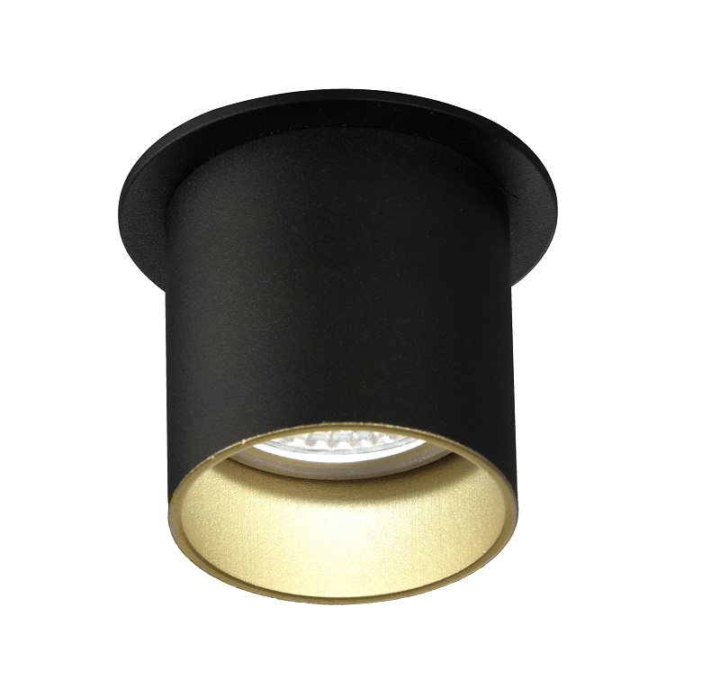 EMPOTRADO ALUMINIO GU-10 TUBO NEGRO ORO-