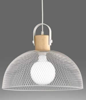 COLGANTE REJILLA E-27 BLANCO MADERA-