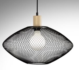 COLGANTE REJILLA E-27 NEGRO MADERA-